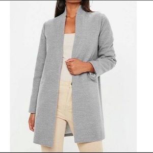 Missguided Short Grey Formal Coat - US 8